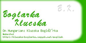 boglarka klucska business card